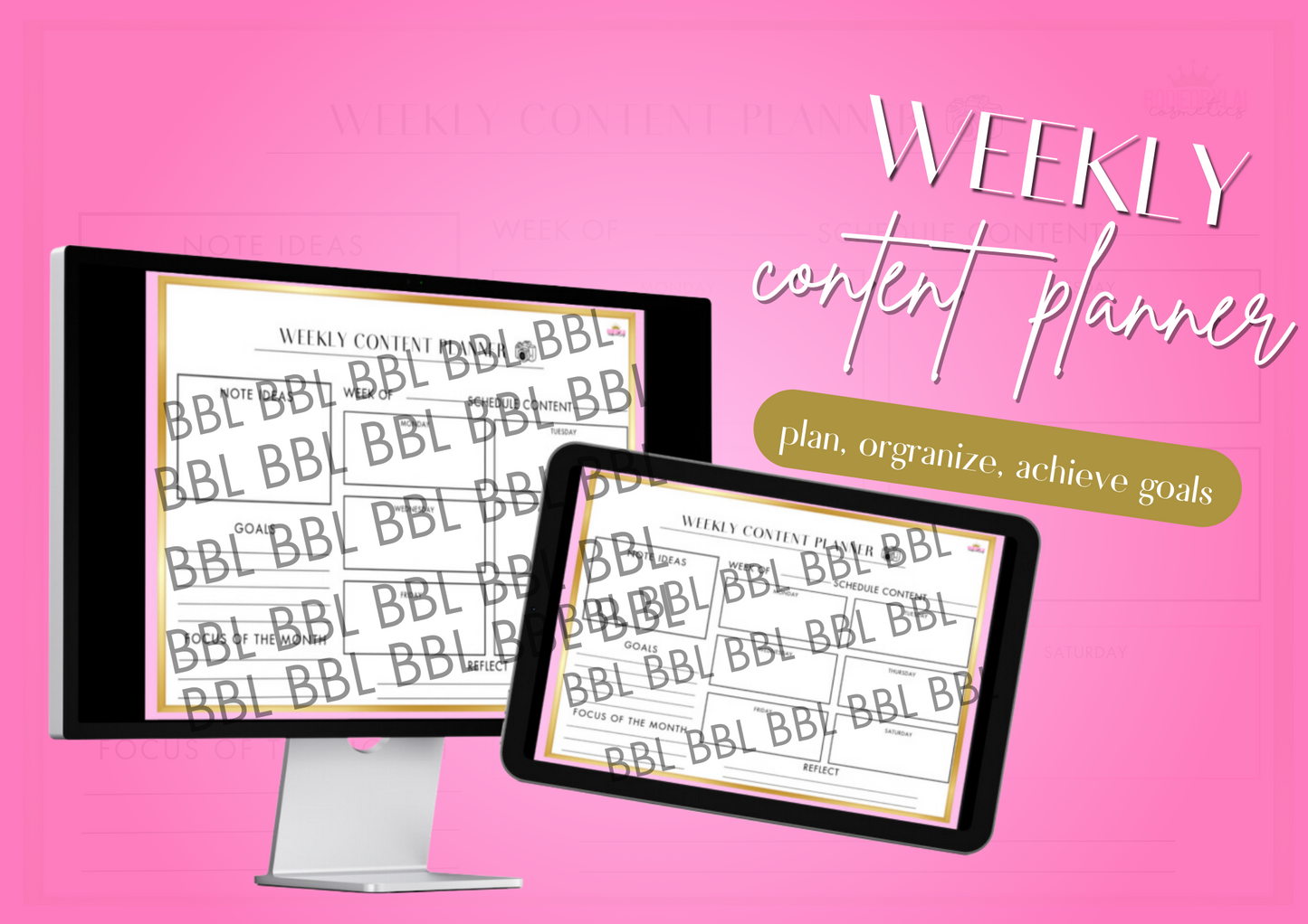 Weekly Content Calendar | Bossy Essentials